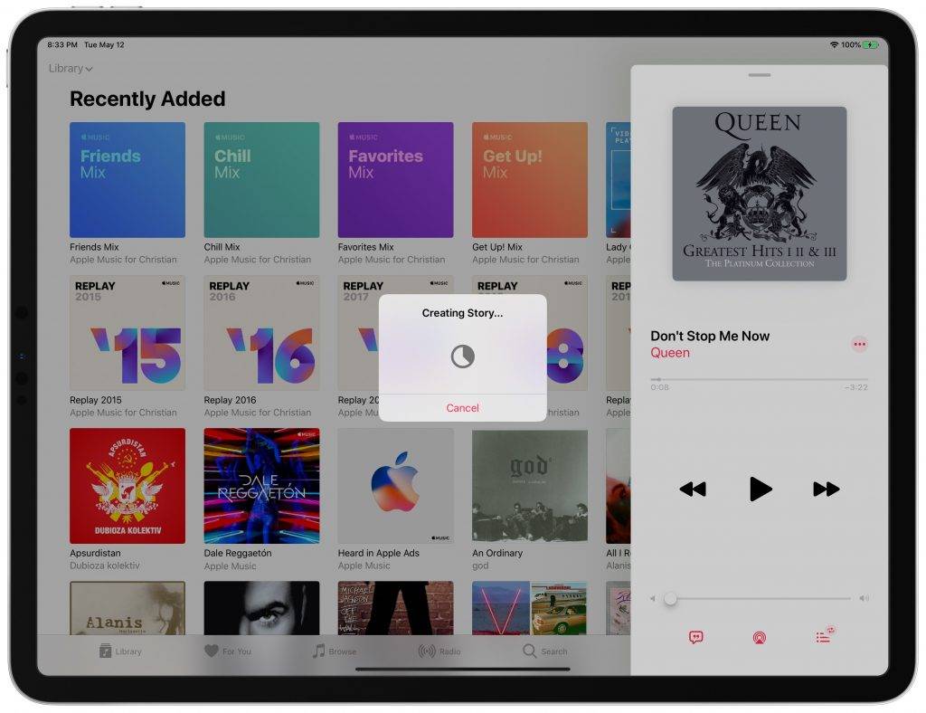 Apple Pay 八達通 新推出的iOS 13.5中，Apple在Apple Music加入一項全新分享功能，用家可透過Apple Music 歌曲畫面中分享在IG限時動態上（圖片來源：螢幕截圖）