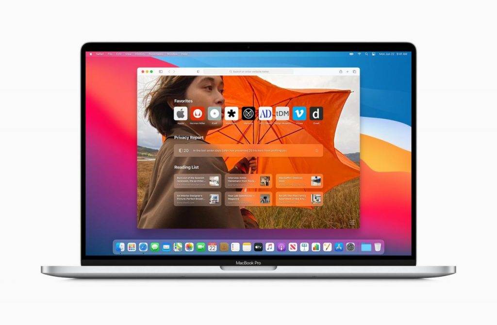 macOS Big Sur 新一代Safari可自訂首頁背景。