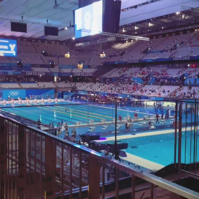東京奧運 今早28/7）東京奧運200米自由泳決賽現場。