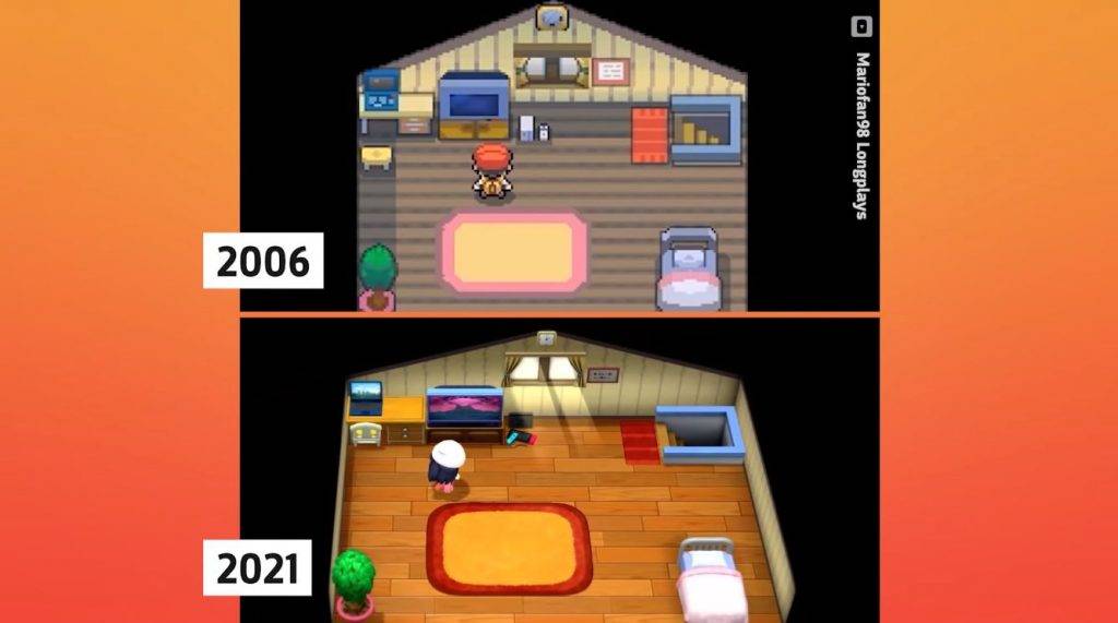 《寶可夢：晶燦鑽石/明亮珍珠》和15年前任天堂DS原作畫面。（圖片來源：GameSpot）