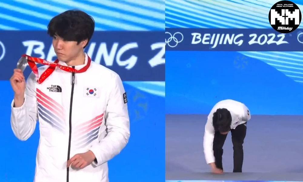 冬奧韓國短道速滑選手車旼奎「擦獎台」動作被中國網民怒轟：「輸不起的垃圾！」