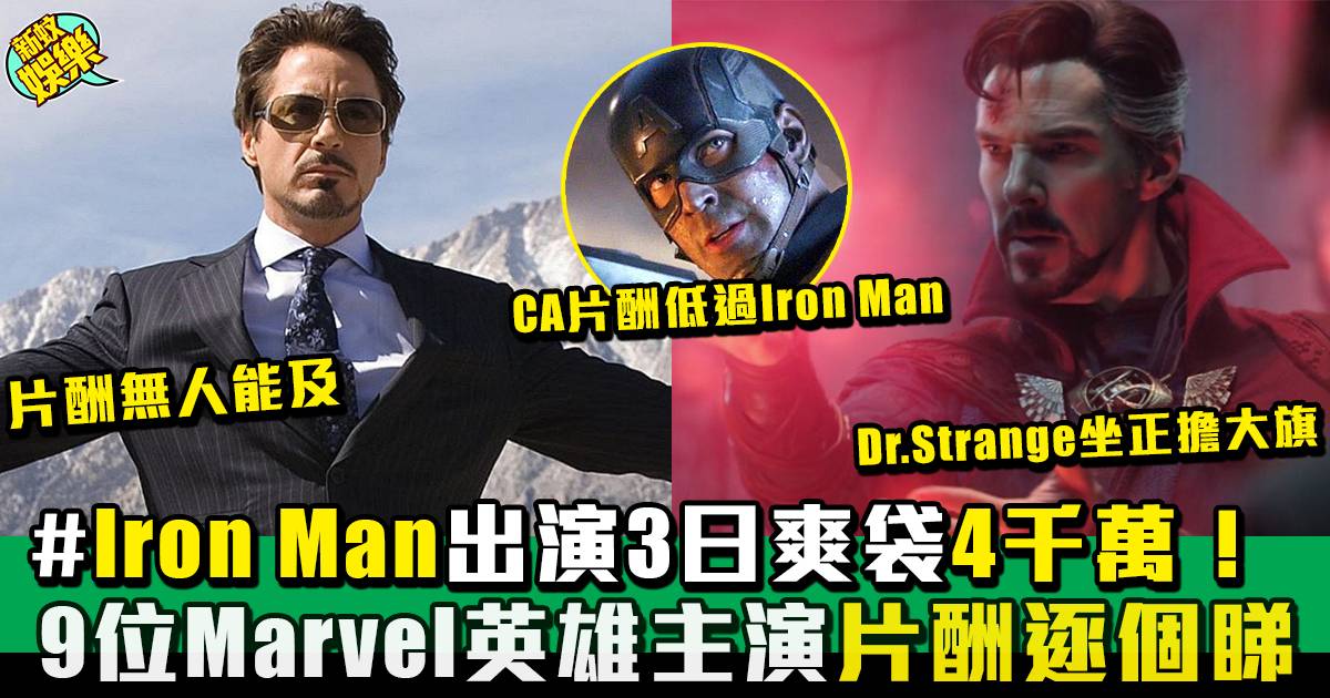 Marvel片酬丨Marvel英雄主演片酬一覽 始終未有人能超越Iron Man