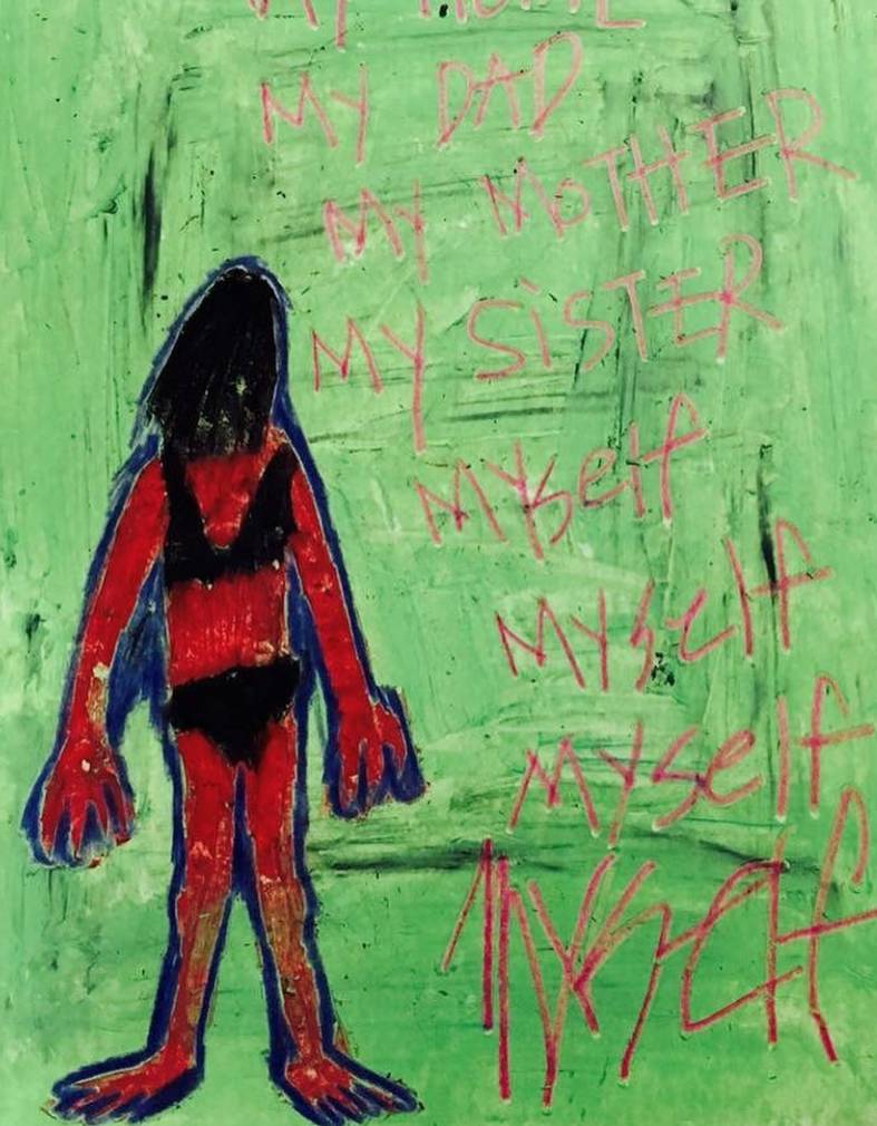 韓素希 韓素希於2017年po出的畫作，稱為「自畫像」當時亦有唔少網民留言擔心，不過之後網民就理解為韓素希作畫的世界及風格