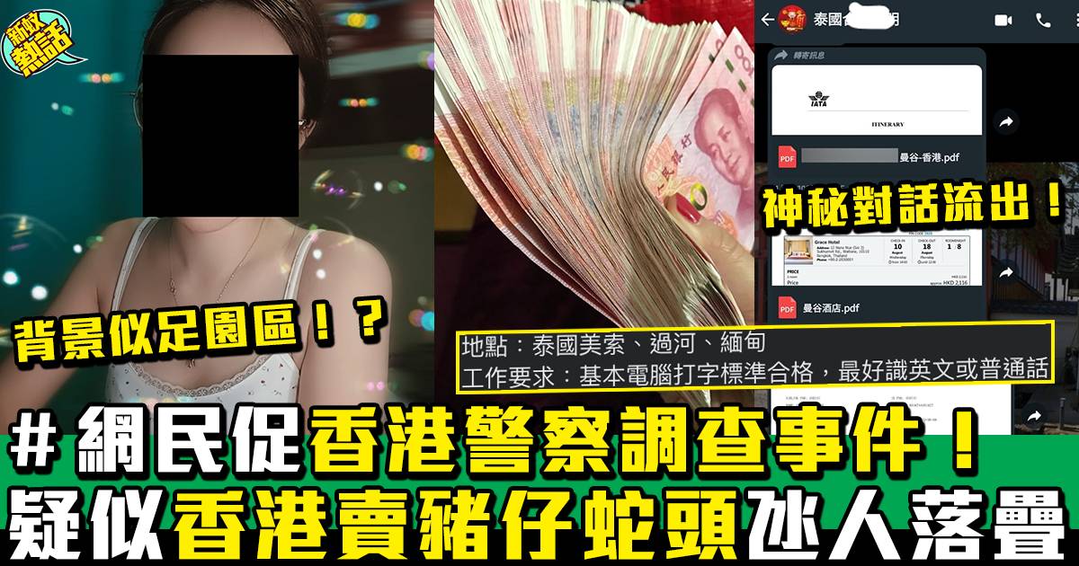 求職陷阱丨香港疑有賣豬仔蛇頭被爆出 網民：啲相背景好似園區！