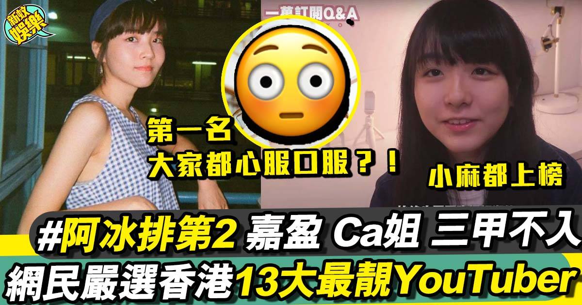 網民嚴選香港13大最靚YouTuber 阿冰贏晒勁多女神！