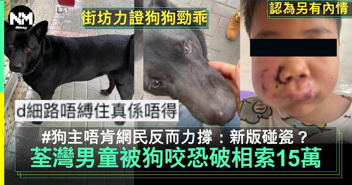 荃灣7歲男童被狗咬到恐破相索15萬 狗主唔肯 網民反應兩極質疑另有內情