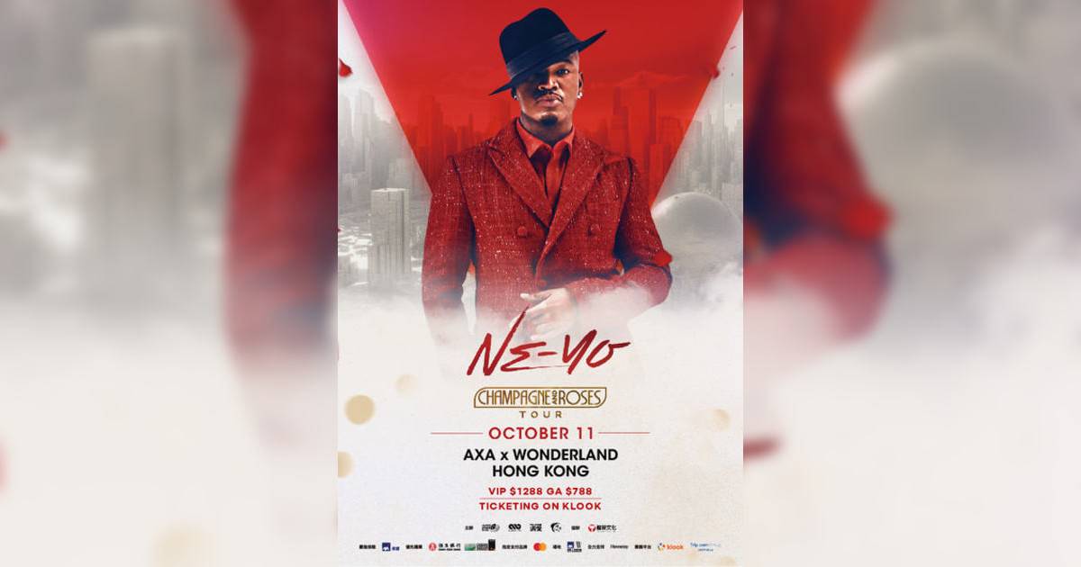 NE-YO: 香檳與玫瑰巡迴演唱會香港站｜門票票價/購票日期/座位表/搶飛攻略一文睇清