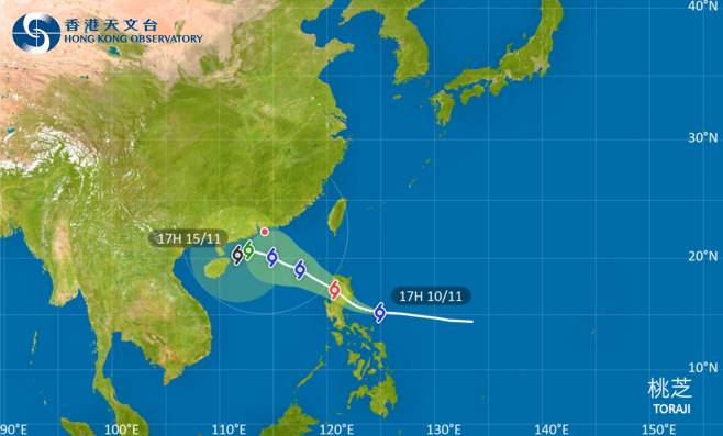 颱風桃芝｜路徑圖、風力預測及天文台最新消息