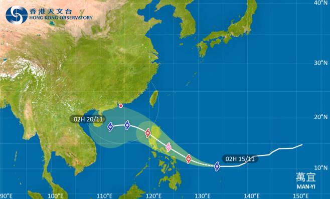 颱風萬宜｜路徑圖、風力預測及天文台最新消息