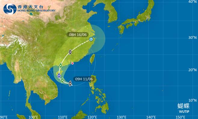 颱風蝴蝶｜路徑圖、風力預測及天文台最新消息