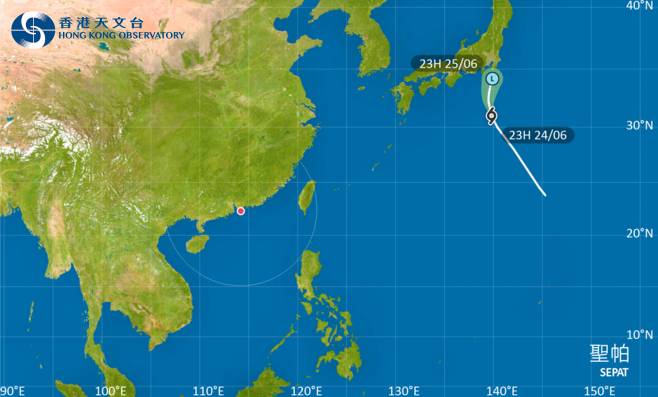颱風聖帕｜路徑圖、風力預測及天文台最新消息