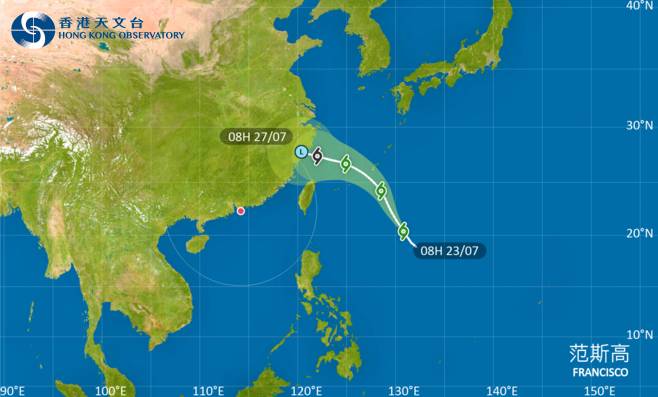颱風范斯高｜路徑圖、風力預測及天文台最新消息
