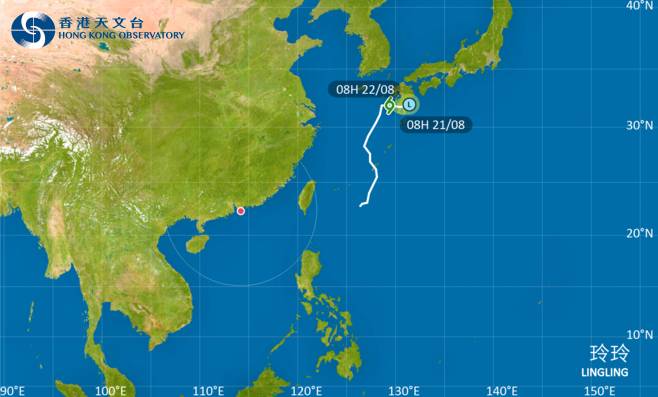 颱風玲玲｜路徑圖、風力預測及天文台最新消息