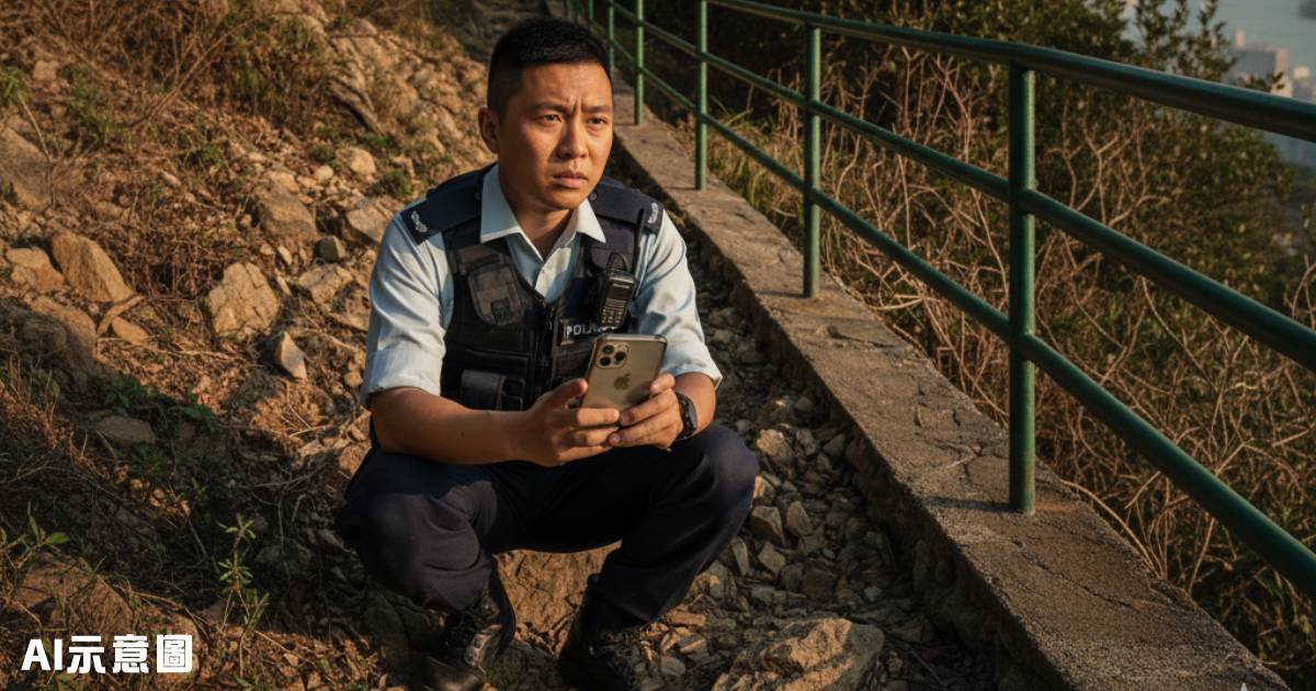 內地男女遊山頂跌iPhone報警求助｜警員冒險執機鬧爆：「唔會搵條命同你博」｜影片上傳抖音反遭網民狠批？
