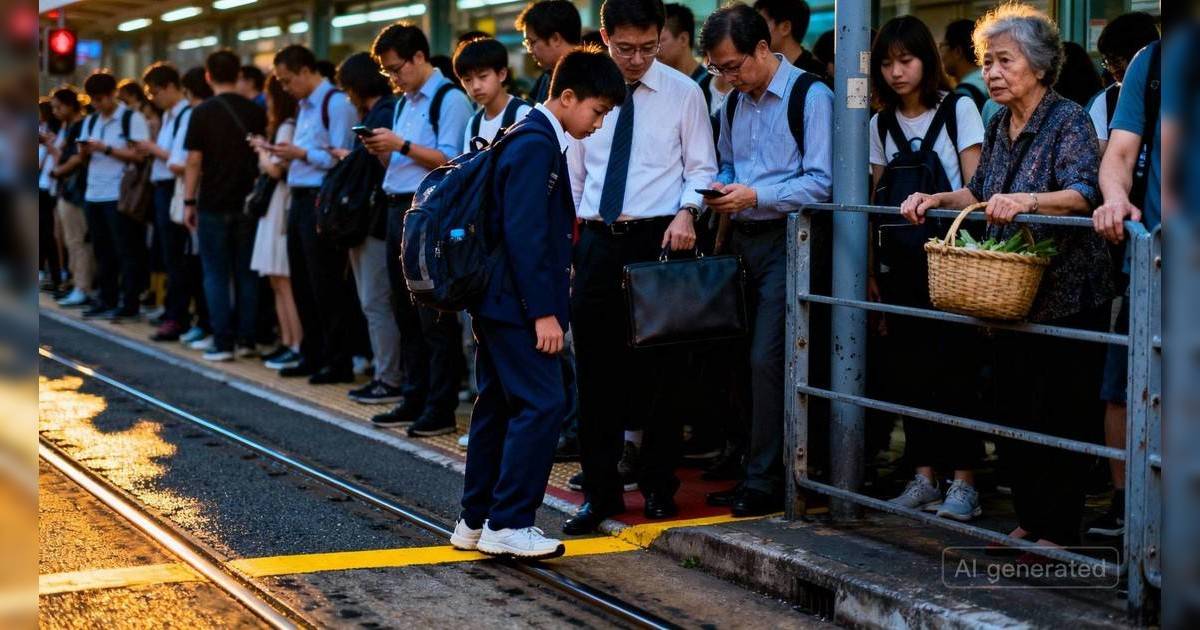 天水圍銀座站過路處淪陷｜繁忙時間人疊人逼出馬路 長者驚呼：曾見人被推落路軌！
