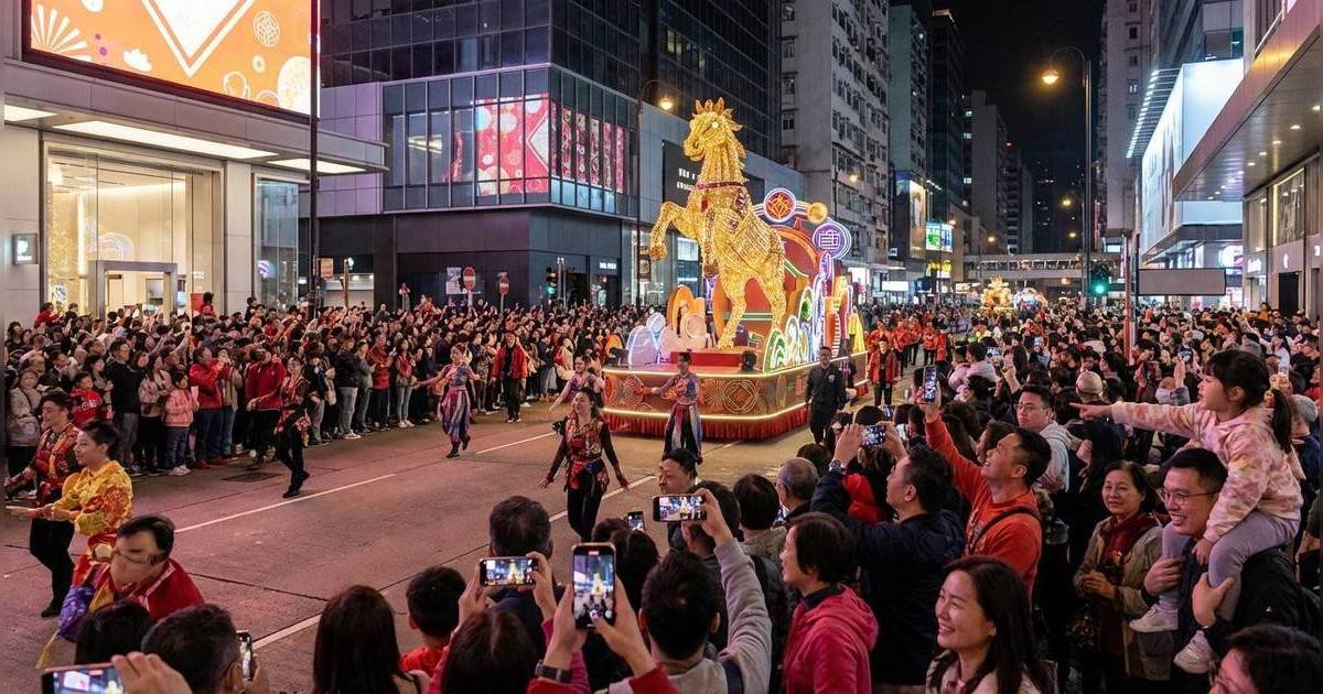 新春國際匯演重溫｜60隊伍巡遊癱瘓尖沙咀？網民重溫震撼畫面：回憶返哂嚟！