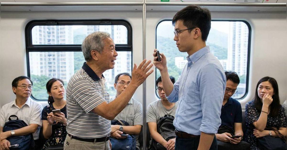 港鐵阿伯手機播片遭勸｜竟發狂爆粗挑釁「郁我呀！」 高EQ乘客一句KO獲全網激讚？