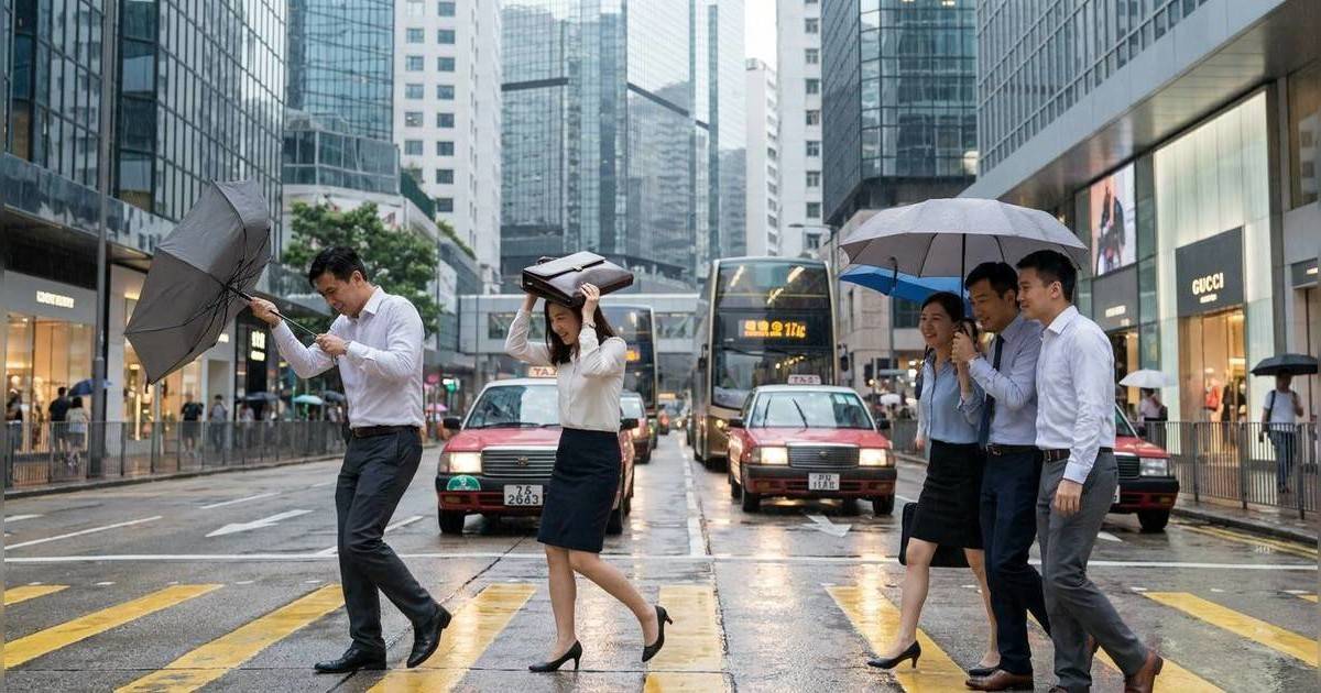 天文台突發特別天氣提示｜未來兩三小時雨勢頗大兼有狂風雷暴！打工仔崩潰：又要濕身？
