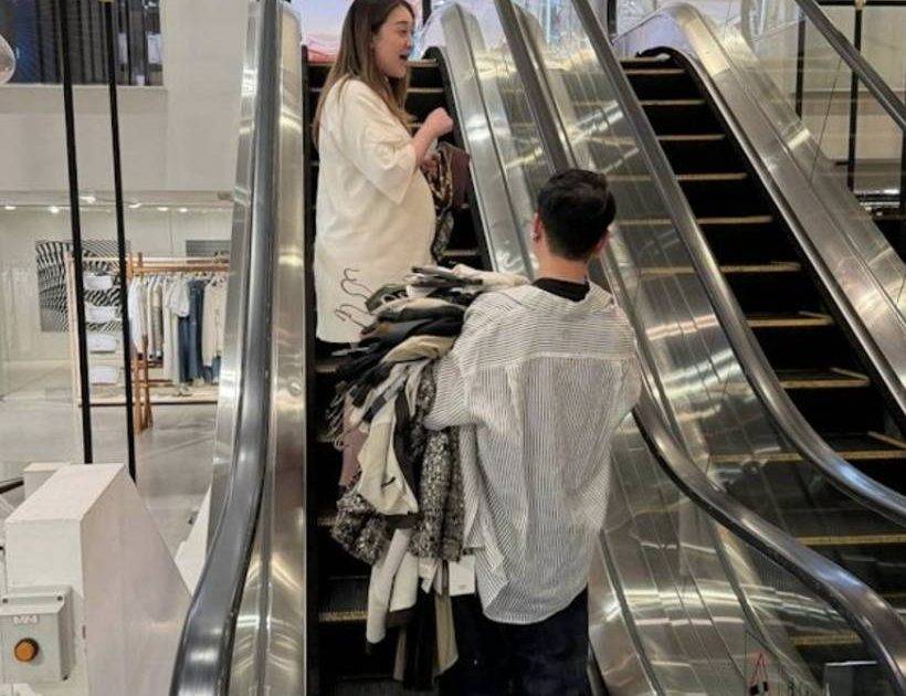 億萬駙馬大肚妻臨盆前挺巨肚橫掃名牌 名店職員抱戰利品排場驚人 頂級VIP待遇嚇窒網民